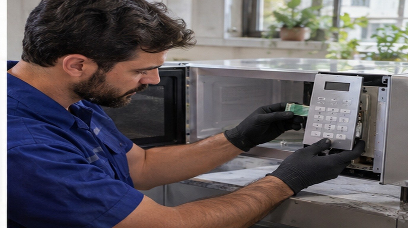 Conserto de micro-ondas em Indaiatuba‑SP: troca da membrana e do painel